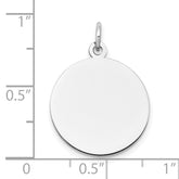 10K White Gold Plain .013 Gauge Circular Engravable Disc Charm